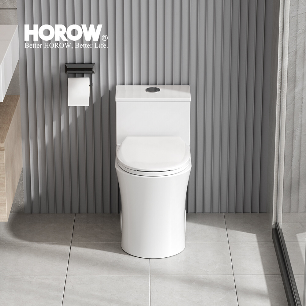 One-Piece 1.28GPF Toilet Elongated Dual Flush 17'' ADA Height Comfortable Seat