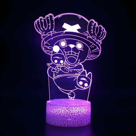 One Piece 3D Illusion Night Light, 16 Color Night Light - 3D LED Intelligent Remote Control Lamp for Room Decoration and Festival Gift