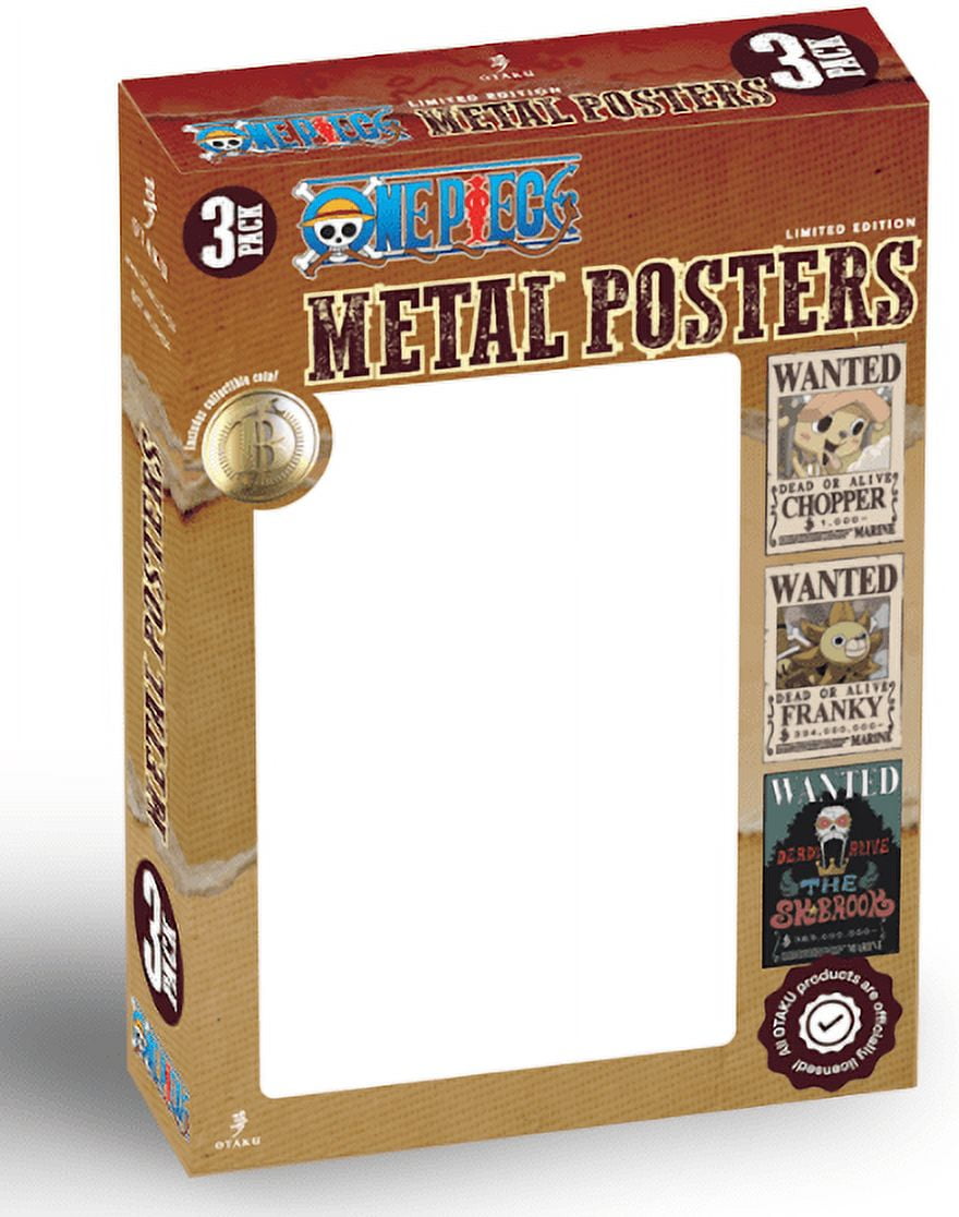 One Piece 3pk Metal Wanted Posters V2 + Coin - Walmart.com