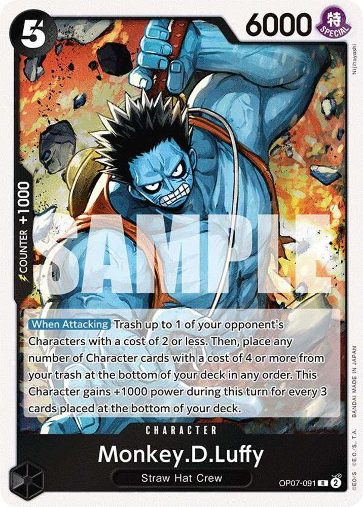 one piece op07 rare cards Monkkey D Luffy OP07-109 Two legends PSA 10 main image 0