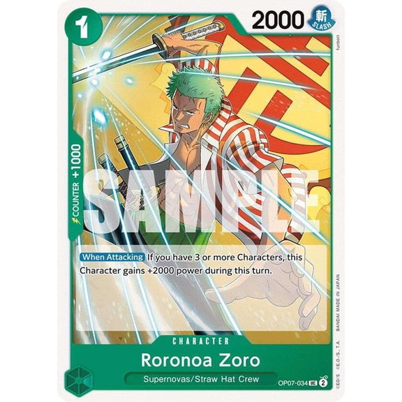 One Piece 500 Years in the Future Uncommon Roronoa Zoro OP07-034