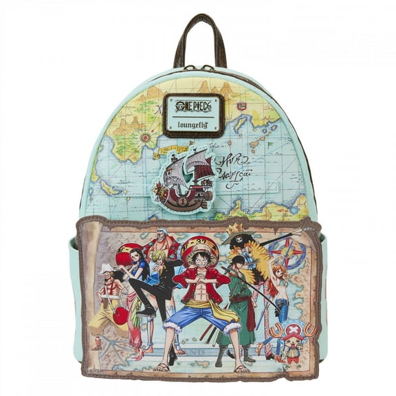 One Piece 870718 One Piece World Map Mini Backpack by Loungefly - Multi Color