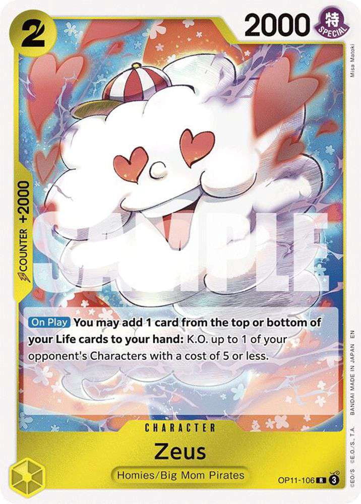 One Piece A Fist of Divine Speed Rare Zeus OP11-106 - Walmart.com