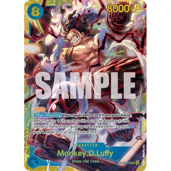 One Piece A Fist of Divine Speed Secret Rare Monkey.D.Luffy OP11-118