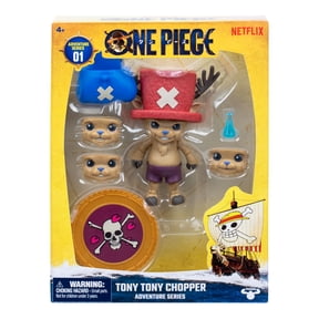 One Piece Action Figure Chopper, 4" Action Figure, Includes Swappable Facial Expressions, Medical Bag, Medical Vial, and Berry Coin Display Base, Ages 4+