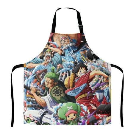 One Piece Anime Apron for Men Women Baking Gardening Sewing BBQ Waterproof Cute Gifts