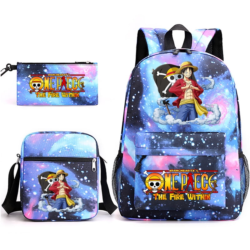 One Piece Anime Backpacks Sets, Cartoon Animal Laptop Backpack Daypack