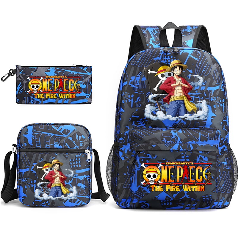 One Piece Anime Backpacks Sets, Cartoon Animal Laptop Backpack Daypack