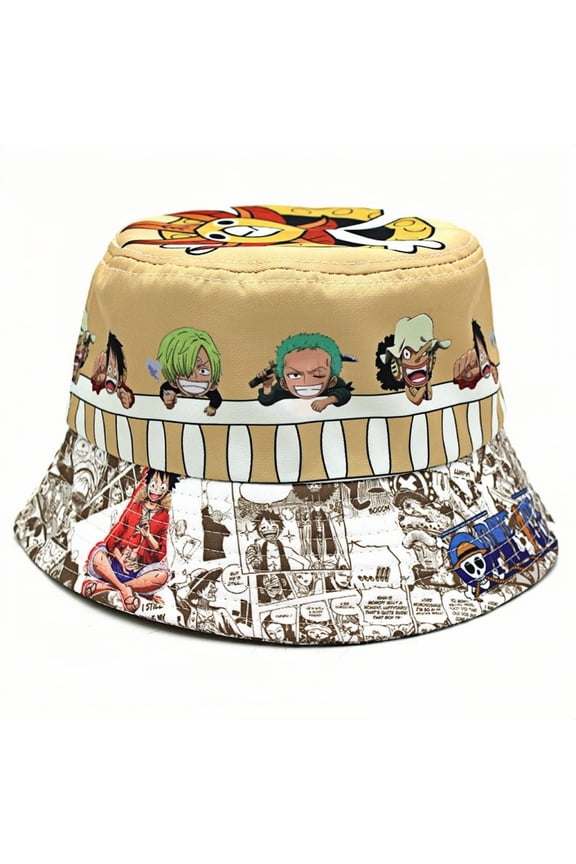 One Piece Anime Cartoon Bucket Hat - UV Protection Unisex Summer Hat, Outdoor Festival Must