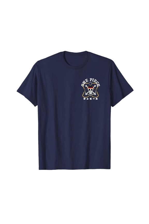 One Piece Anime Front and Back Anchor Logo and Crew Items T-Shirt
