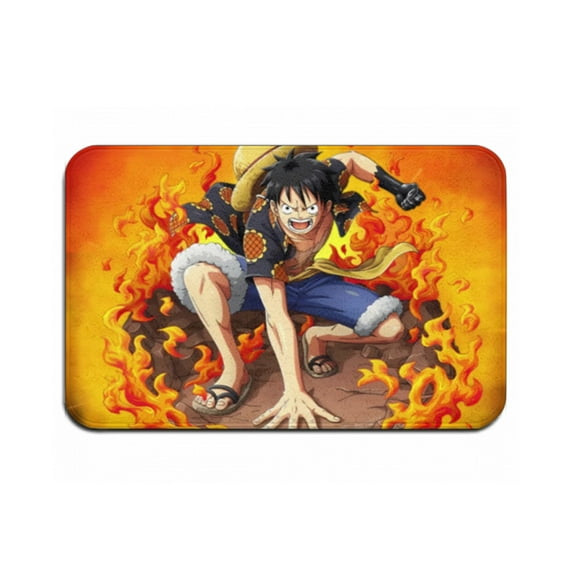 One Piece Anime Plush Print Carpet Floor Mat Suitable for Bedroom, Living Room, Outdoor Study Room, Play Decoration Floor Mat Carpet 15"×26"
