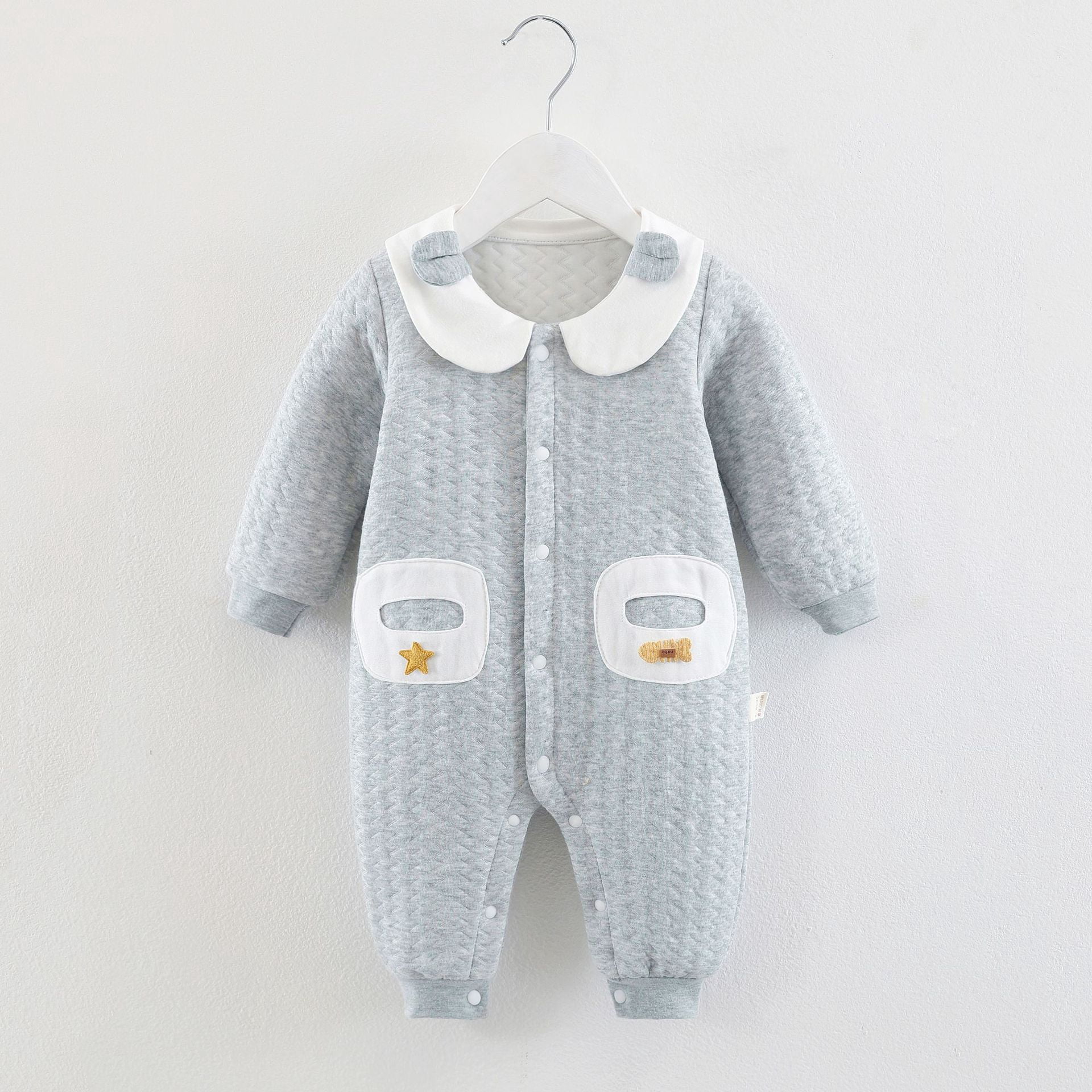 One Piece Baby Clothing Baby Sleeping Bag Cotton Triple Warm Clothes Baby Wearable Blanket Thickening Climbing Clothes Jumpsuit