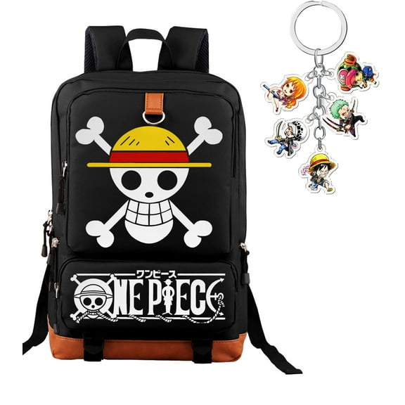 One Piece Backpack Anime Peripheral Cartoon Schoolbag Black Computer Bag Comic Exhibition 16 inch One Piece Backpack