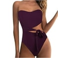 thumbnail image 1 of One Piece Bathing Suit for Women Strapless Tube Swimwear Cut out Waisted Tie Swimwear Push Up Padded Bathing Suits Clearance Sale Items Cheapeast On Sale, 1 of 7
