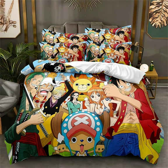 One Piece Bedding Set for Kids Teen Lightweight Duvet Cover with 2 Pillowcases Bedroom Decor Bed Set 3pcs