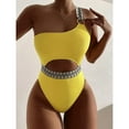 thumbnail image 1 of One Piece Bikini Sets for Women Shoulder Stripe High Waisted Swimwear Sexy Color Comfortable Swimsuit, 1 of 6