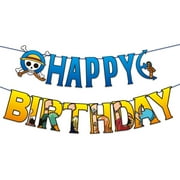 One Piece Birthday Banner Game Theme Party Decorations Game Theme Banner Colorful Graphics for Anime Birthday Party Decorations