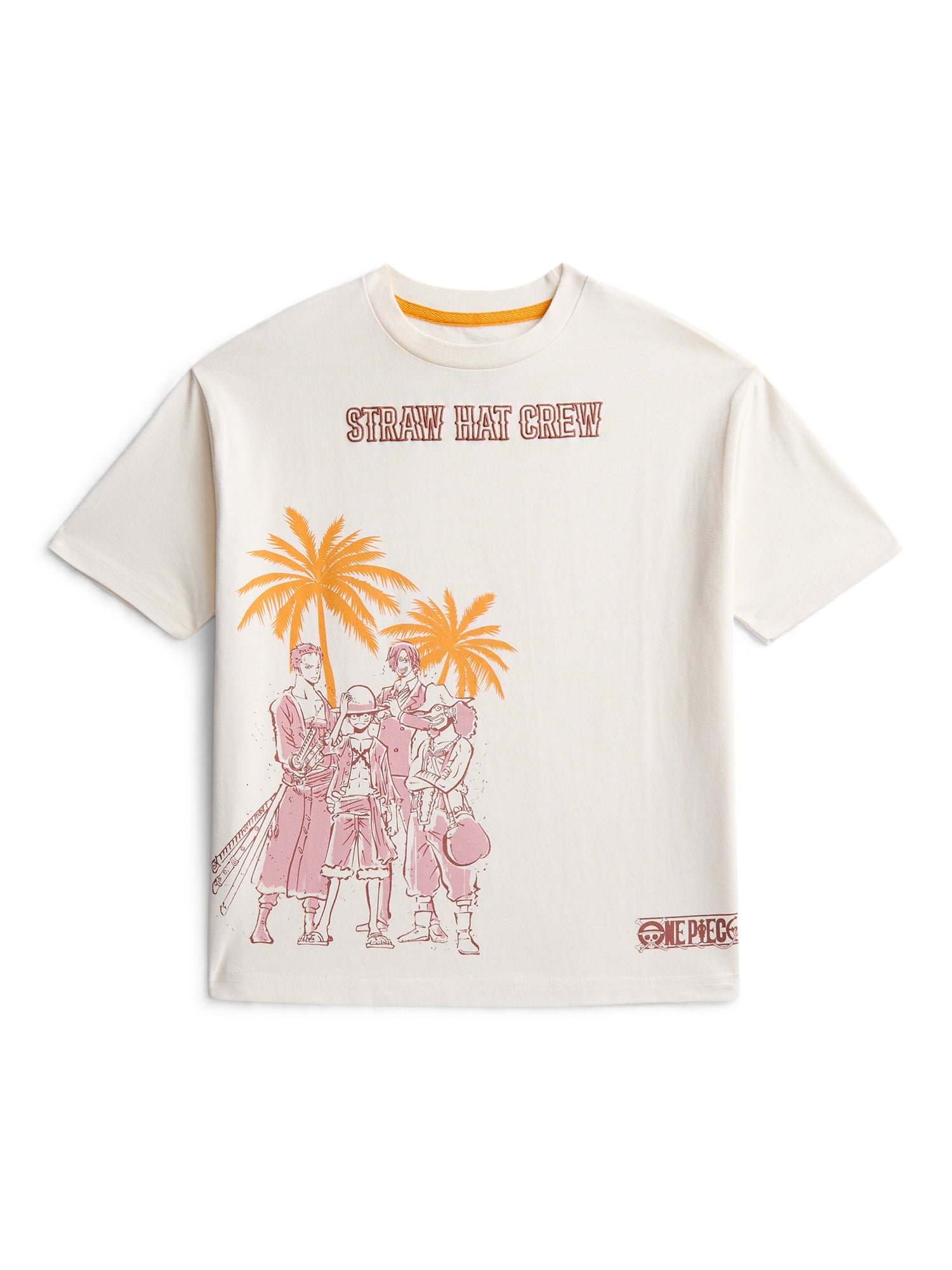 One Piece Boys' Cotton Graphic Oversized Tee with Short Sleeves, Sizes XS-2XL