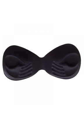 One-Piece Bra Pads Inserts Removeable Bra Pads Inserts Push up for Sport Bra and Bikini Tops (Black)