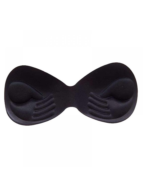 One-Piece Bra Pads Inserts Removeable Bra Pads Inserts Push up for Sport Bra and Bikini Tops (Black)