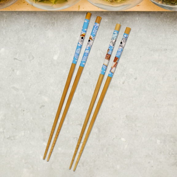 One Piece Brook Designs Set Of 2 Collectable Anime Bamboo Chopsticks 8.85 Inches Long Gift Set
