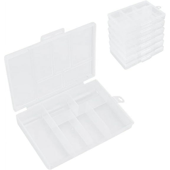 One Piece Buckle Fixed 6-grid PP Plastic Organizer Box Storage Container for DIY handcrafting