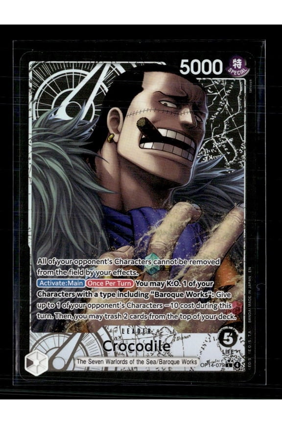 One Piece Card Game Crocodile OP14-079 Holo Bandai 2023 Lightly Played Trading Card