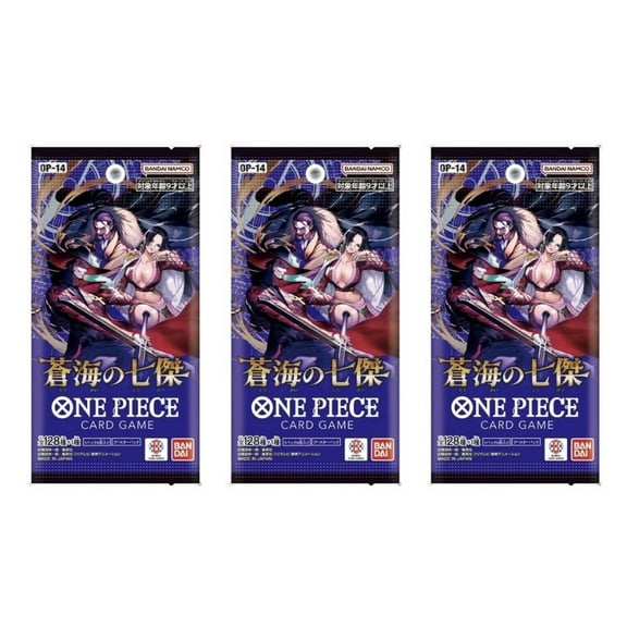 One Piece Card Game The Seven Heroes Of The Blue Sea OP-14 Booster Pack (Japanese) - 3 Packs - 18 Cards