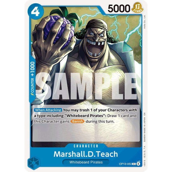 One Piece Carrying On His Will Common Marshall.D.Teach OP13-053