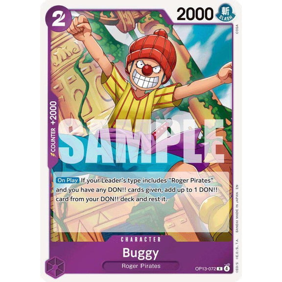 One Piece Carrying On His Will Rare Buggy OP13-072