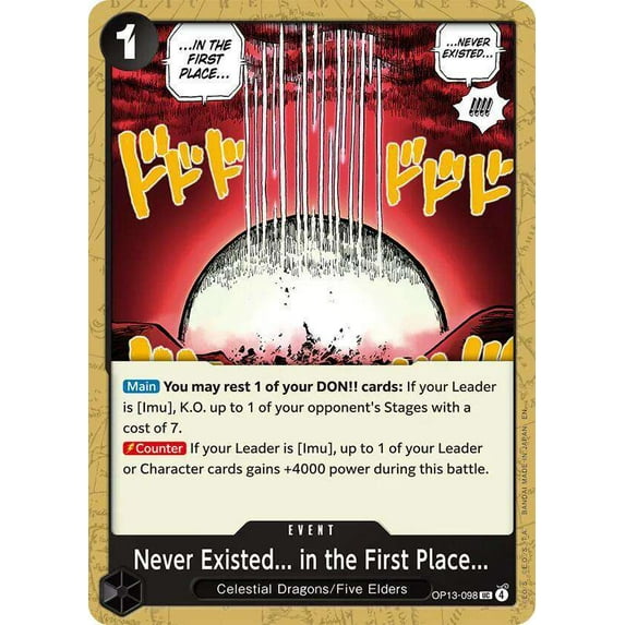 One Piece Carrying On His Will Uncommon Never Existed... in the First Place... OP13-098