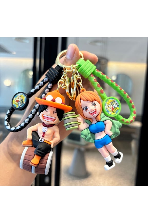 One Piece Cartoon Keychains, Anime cute Keychain, Backpack Key Key Chain Accessories Wristlet chain Car Charms