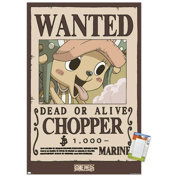 One Piece - Chopper Wanted Poster Wall Poster, 22.375" x 34"