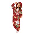 thumbnail image 1 of One Piece Christmas Jumpsuit for Kids Girls Pajamas Onesie Hoodie Zip Front Girls Fashion Holiday Cute Novelty Santa Claus Print Casual Soft Fall Winter Loungewear Pajamas 2-12 Years, 1 of 6