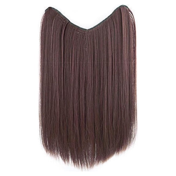 One Piece Clip-In Hair Extension - 20" Straight Synthetic Hairpiece for Women, Natural Black