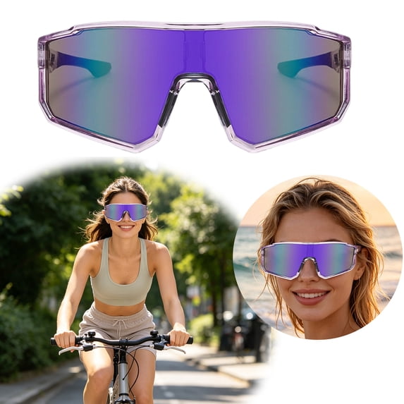 One Piece Cycling Sunglasses Sports Sunglasses for Men Women UV400 Photochromic Polarized Safety Glasses,D
