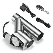 SPEEDWOW One-Piece Electric Exhaust Cutout Valve 2.0 Inch Catback Single Y Pipe with One Controller Remote Kit