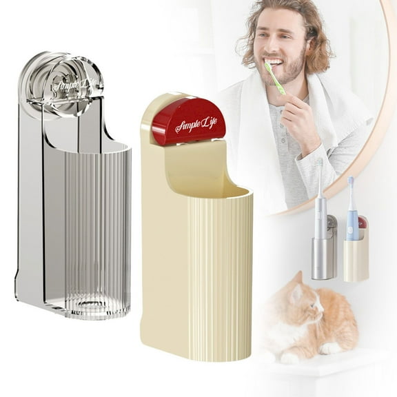 One Piece Electric Toothbrush Holder Clearance! Suction Cup Toothbrush Holder Wall Mounted Tooth Brushing Holder for Bathroom Tooth Brushing Stand Wall Mounted Multifunctional Non Drill