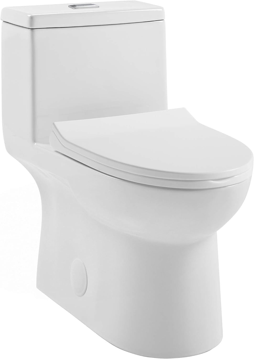 White Elongated Dual Flush Free Standing Toilet