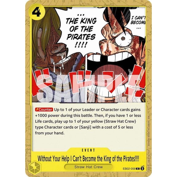 One Piece Extra Booster: Anime 25th Collection Common Without Your Help I Can't Become the King of the Pirates!!!! EB02-059