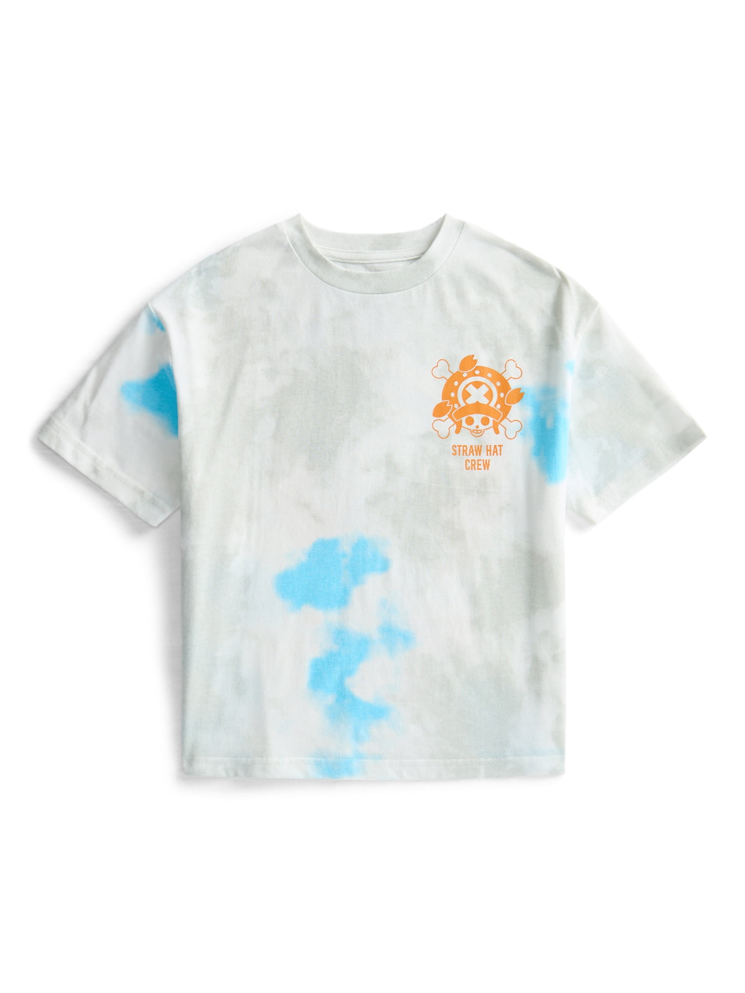 One Piece Boys Cotton Tie-Dye Wash Graphic T-Shirt with Short Sleeves ...