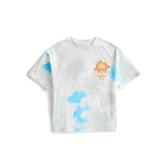 One Piece Boys Cotton Tie-Dye Wash Graphic T-Shirt with Short Sleeves, Sizes XS-2XL