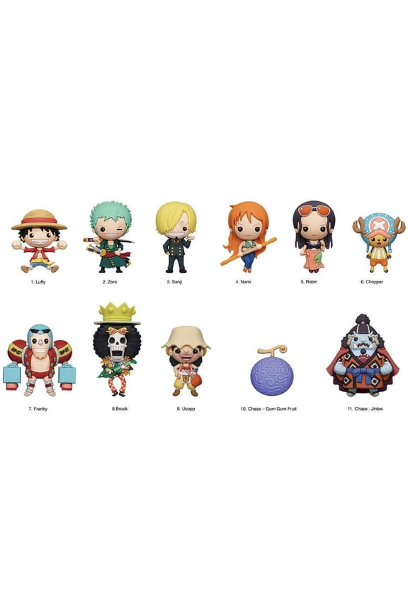 One Piece Figural Bag Clip 1 Random Figure Mystery Pack