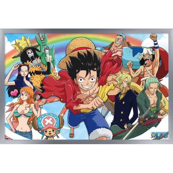 One Piece: Fishman Island - Crew Sky Wall Poster, 22.375" x 34" Framed