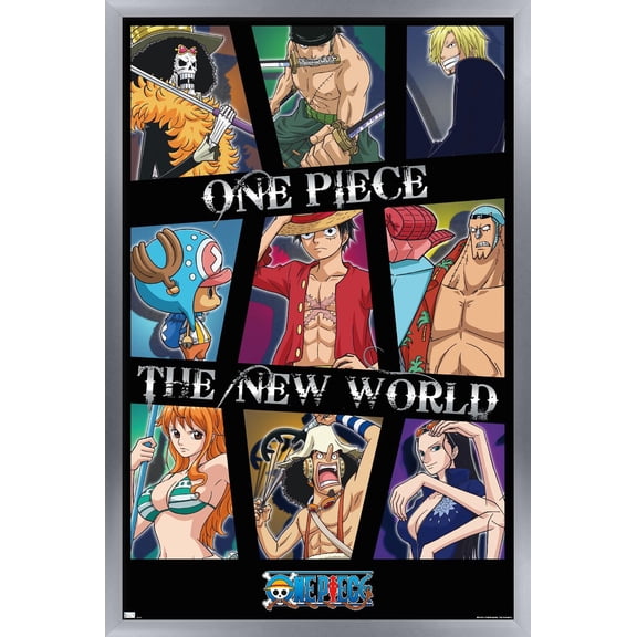 One Piece: Fishman Island - The New World Collage Wall Poster, 22.375" x 34" Framed