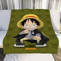 One Piece Flannel Throw Blanket Cartoon Blanket Soft Plush Blankets Room Decorative Blankets for Women Men 40x50 inch