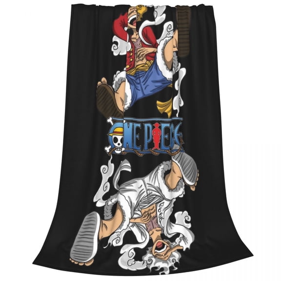 One Piece Flannel Throw Blanket Cartoon Blanket Soft Plush Blankets Room Decorative Blankets for Women Men 40x50 inch