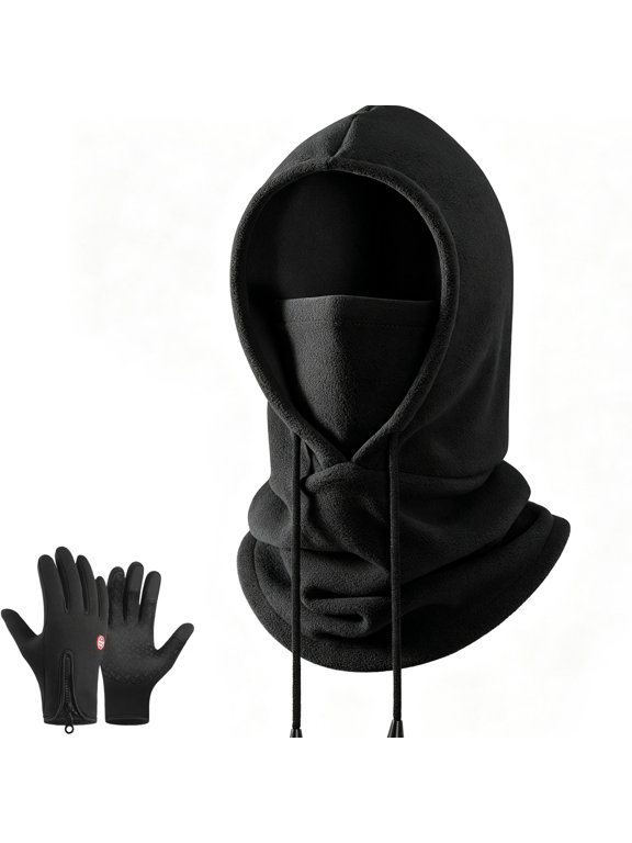 One-Piece Flannel Warm Mask Hat for Cycling, Ski Mask for Men Women, Men's Hats for The Cold, Windproof Outdoor Skiing Cycling Camping