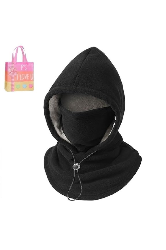 One-Piece Flannel Winter Hat with Face Mask - Windproof Full Coverage Ear & Neck Protection for Cold Weather  Z