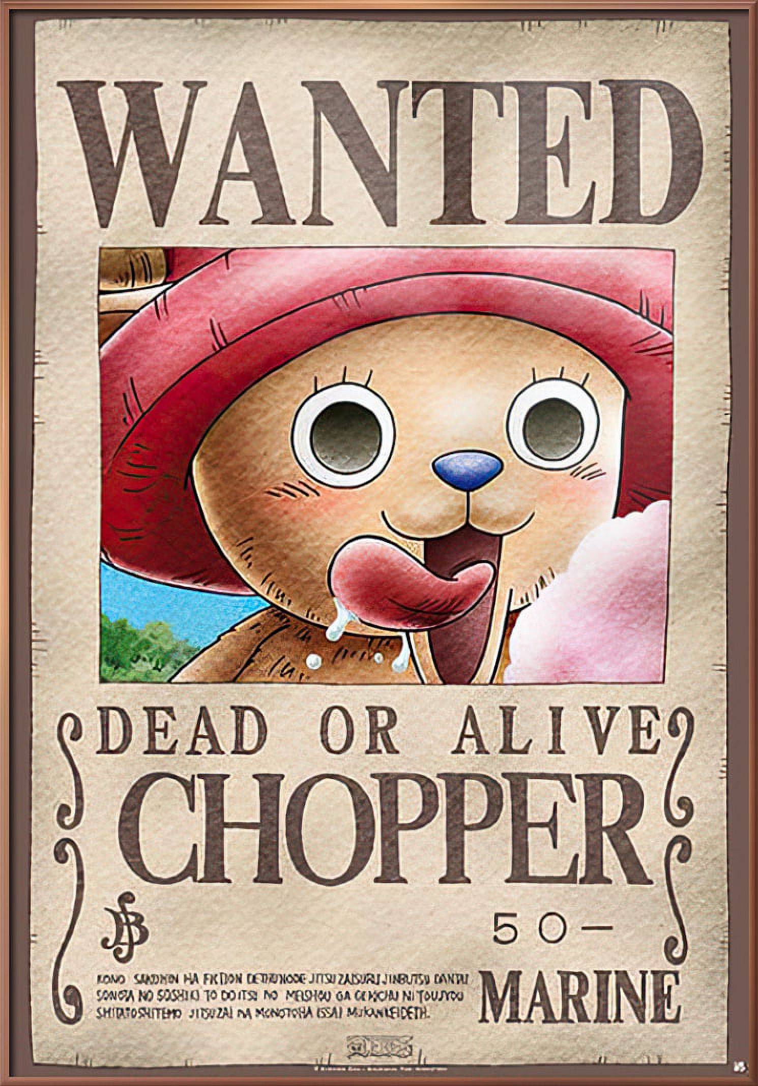 Tony Tony Chopper One Piece Wanted Poster Wood Print